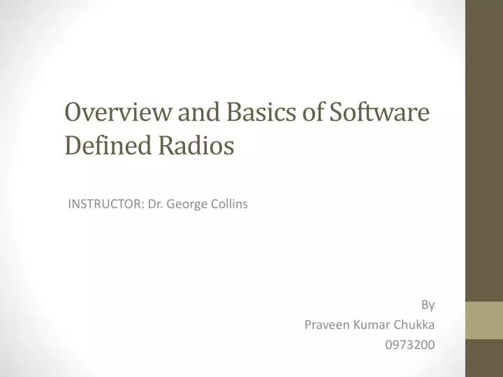 overview and basics of software defined radios