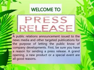 New CEO Press Release