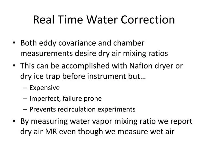 real time water correction