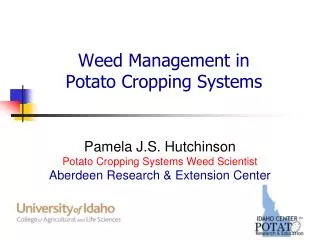 Weed Management in Potato C ropping S ystems