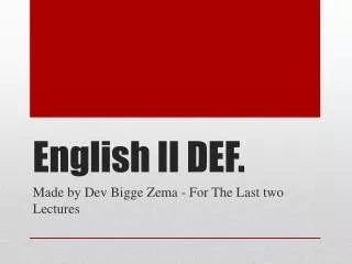 English II DEF.