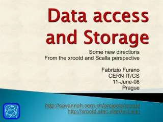 Data access and Storage