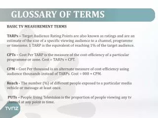 GLOSSARY OF TERMS
