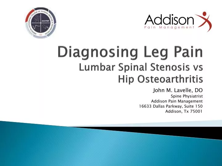 diagnosing leg pain lumbar spinal stenosis vs hip osteoarthritis