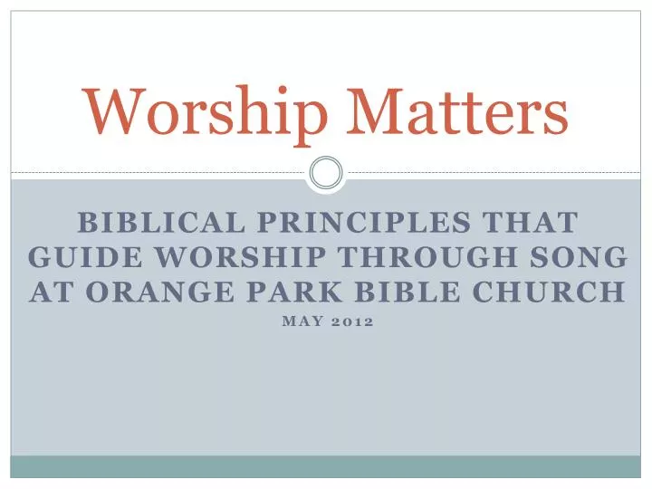 worship matters