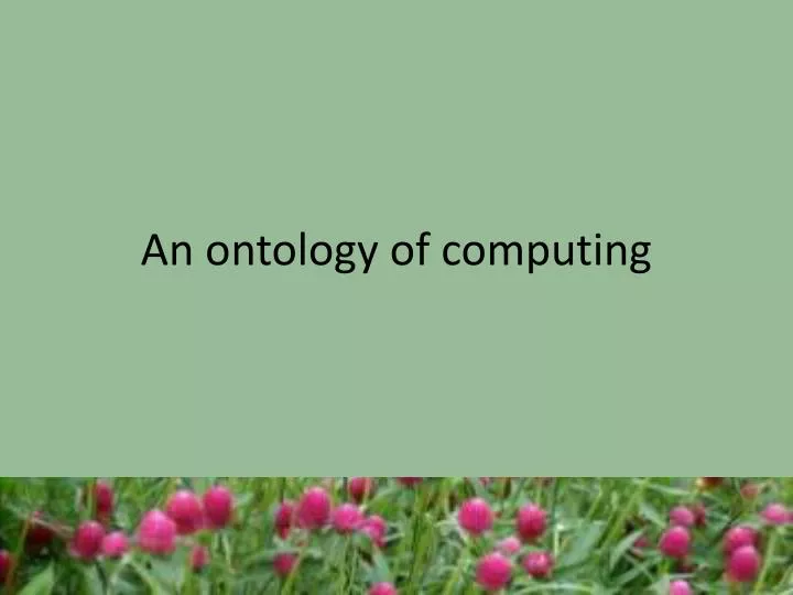 an ontology of computing
