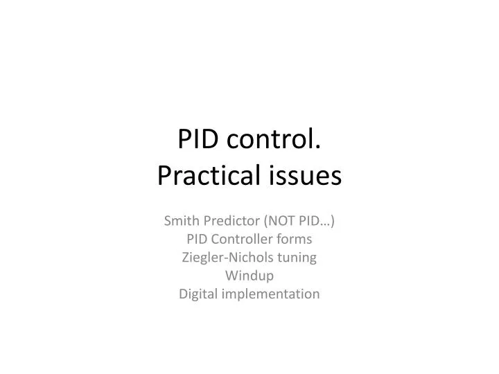pid control practical issues