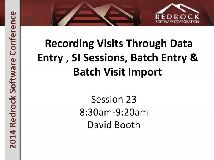 recording visits through data entry si sessions batch entry batch visit import
