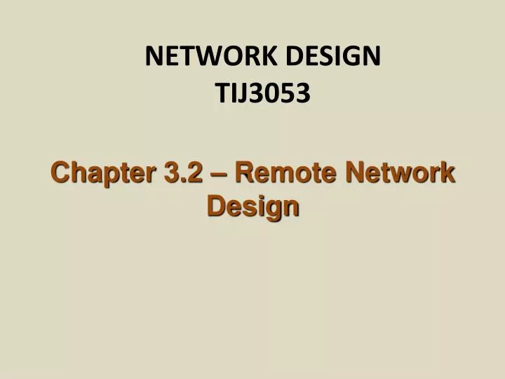 network design tij3053
