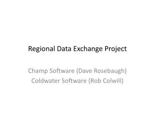 Regional Data Exchange Project