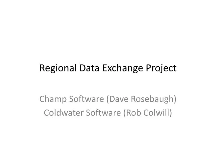regional data exchange project