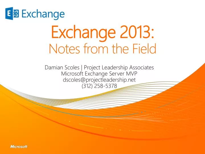 exchange 2013 notes from the field