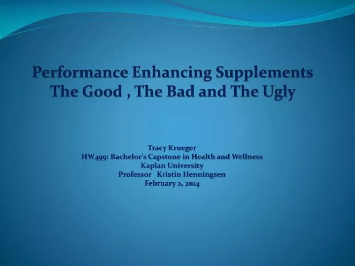 performance enhancing supplements the good the bad and the ugly
