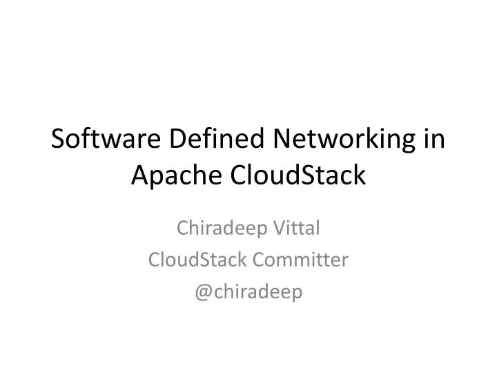 software defined networking in apache cloudstack