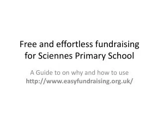 Free and effortless fundraising for Sciennes Primary School