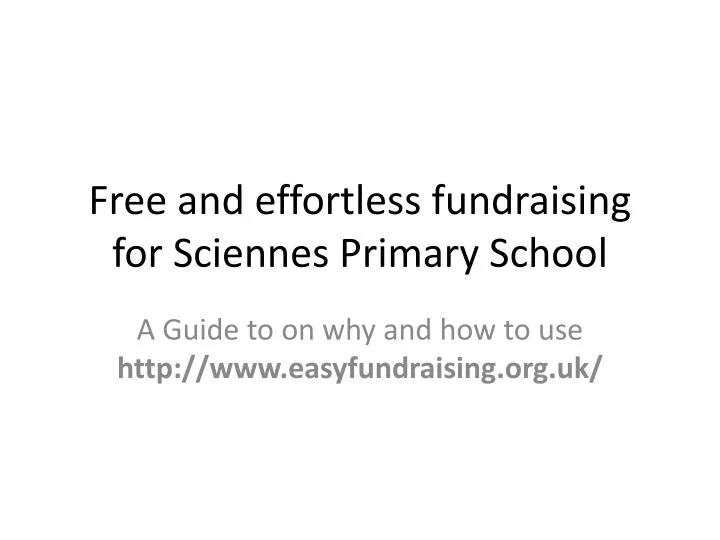 free and effortless fundraising for sciennes primary school