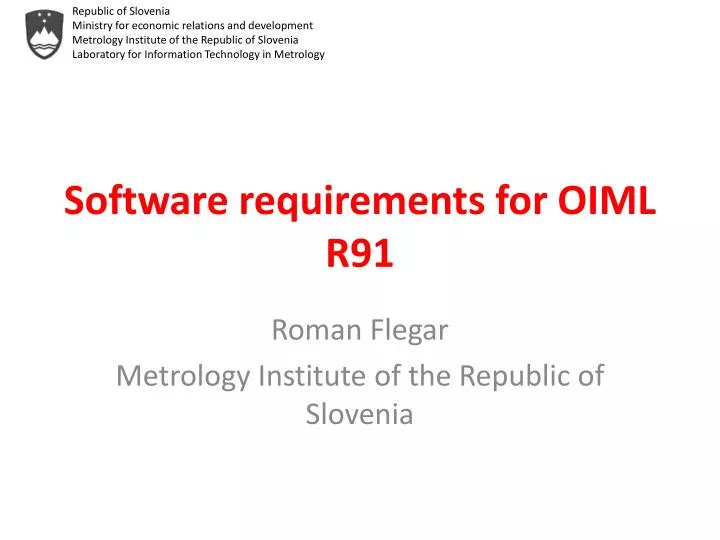 software requirements for oiml r91