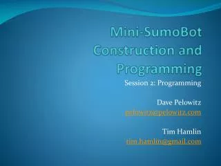 Mini- SumoBot Construction and Programming