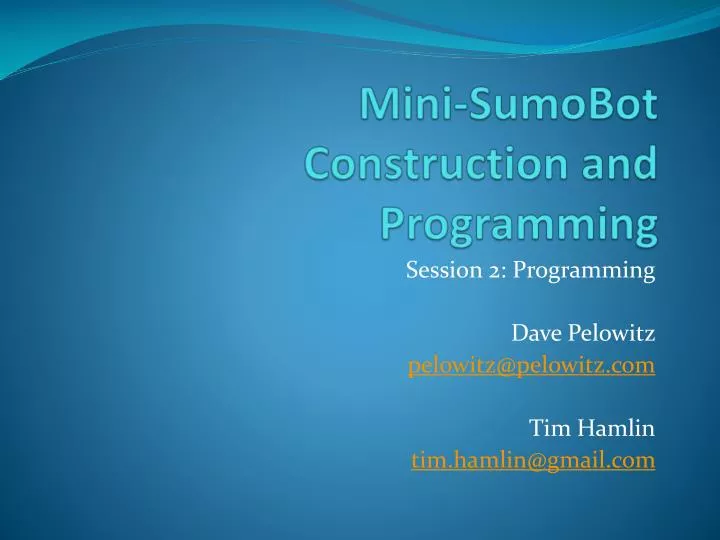 mini sumobot construction and programming