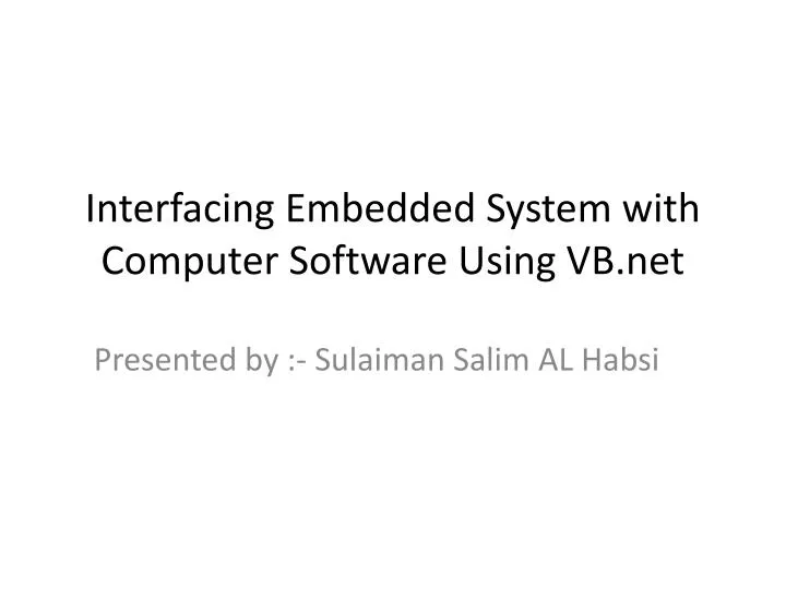 interfacing embedded system with computer software using vb net