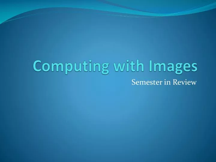 computing with images