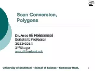 Scan Conversion, Polygons