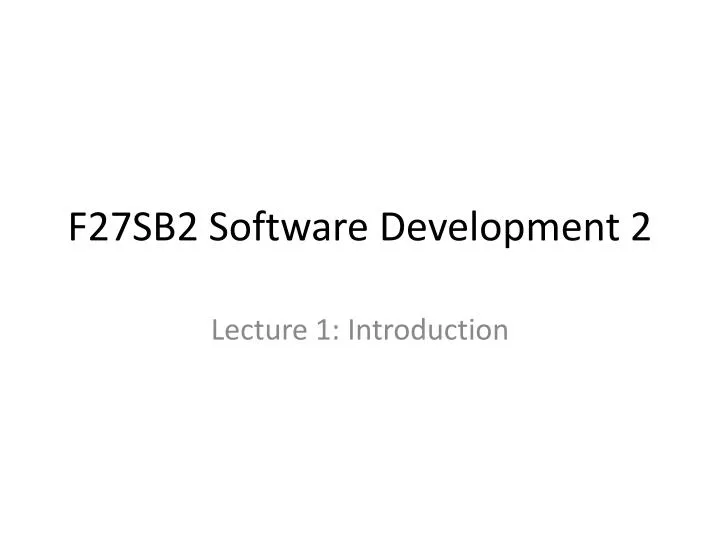 f27sb2 software development 2