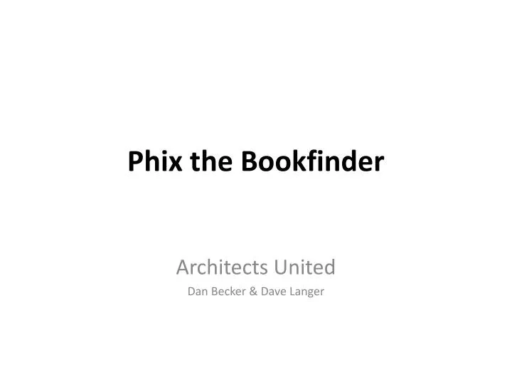 phix the bookfinder