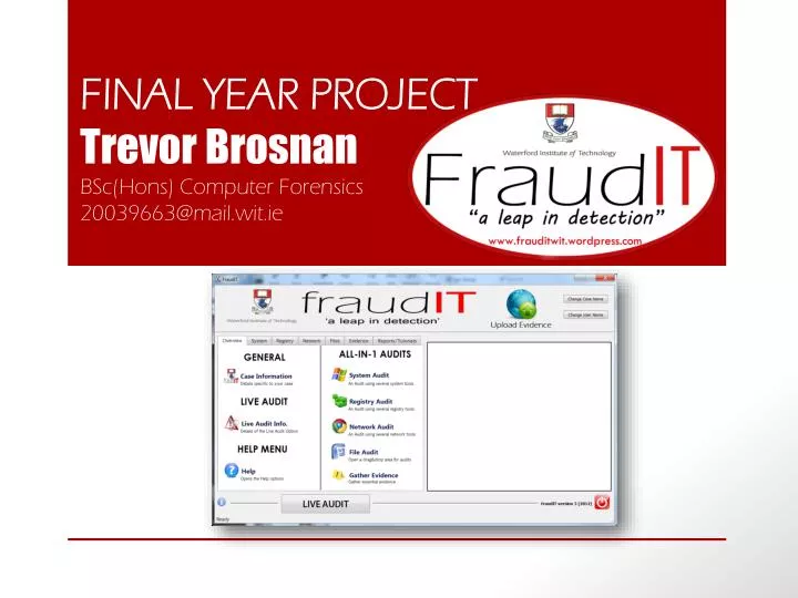 final year project trevor brosnan bsc hons computer forensics 20039663@mail wit ie