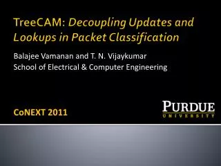 TreeCAM: Decoupling Updates and Lookups in Packet Classification