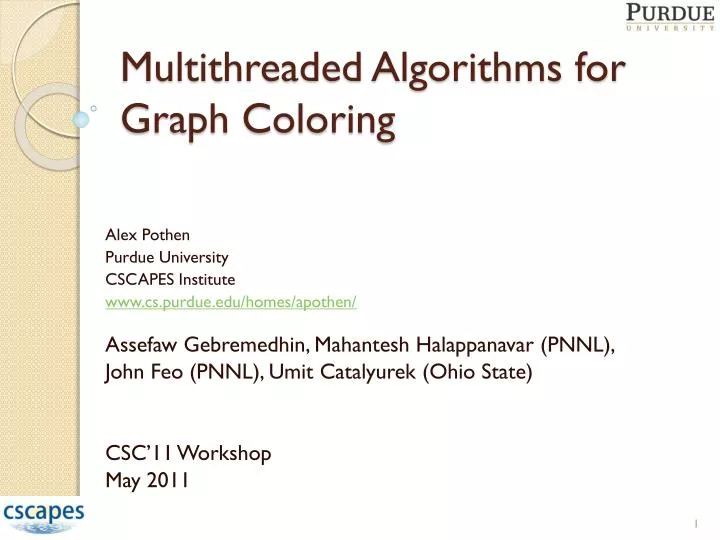 multithreaded algorithms for graph coloring