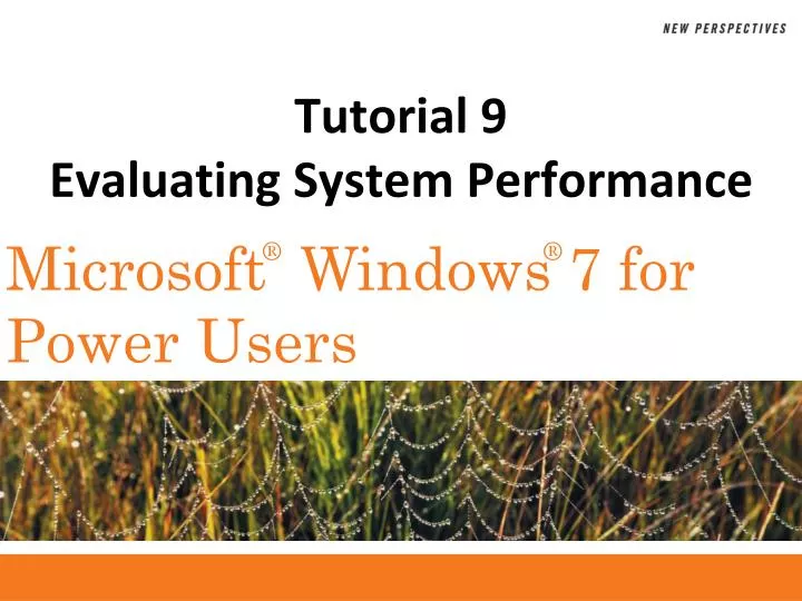 tutorial 9 evaluating system performance