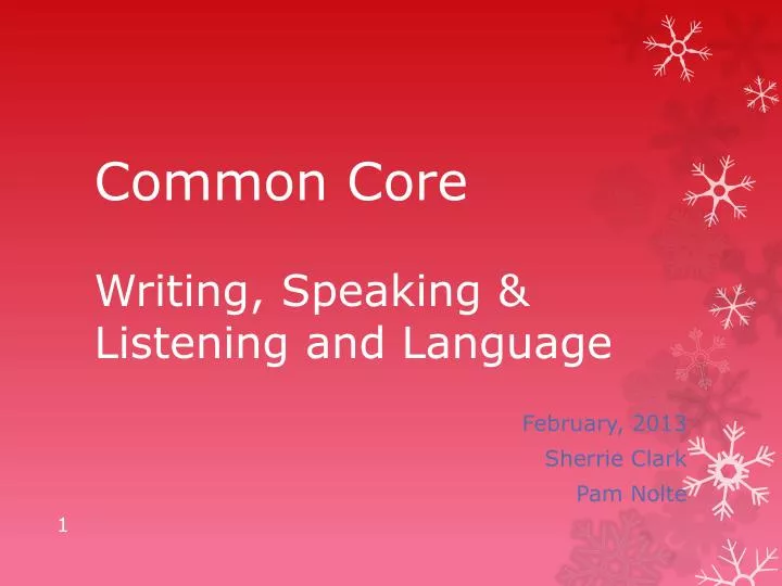 common core writing speaking listening and language
