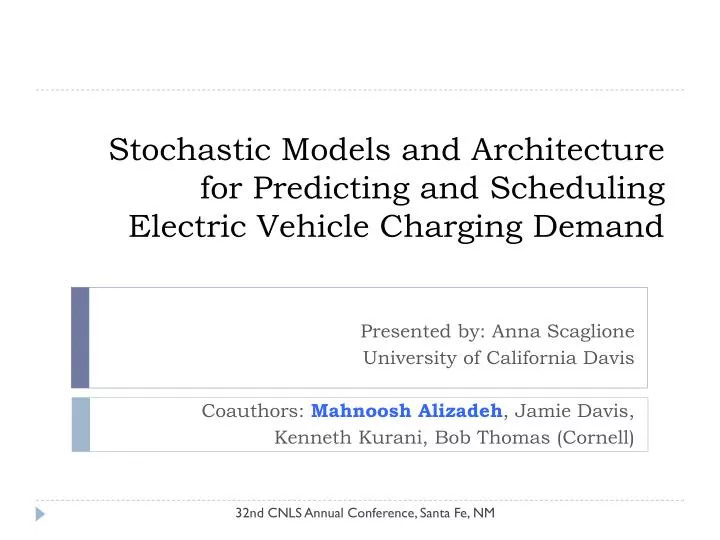 stochastic models and architecture for predicting and scheduling electric vehicle charging demand