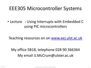 EEE305 Microcontroller Systems