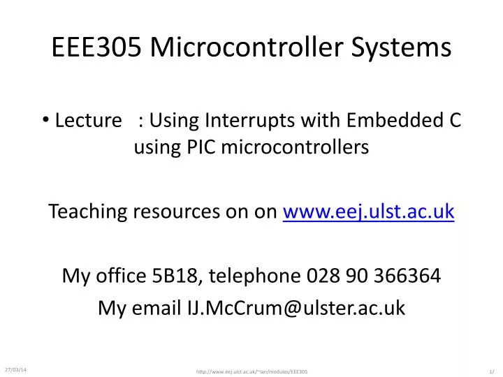 eee305 microcontroller systems