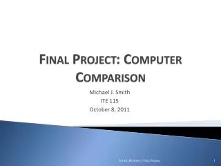 Final Project: Computer Comparison