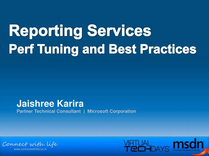reporting services perf tuning and best practices
