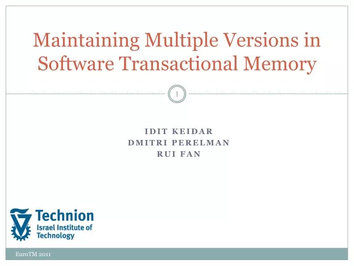 maintaining multiple versions in software transactional memory