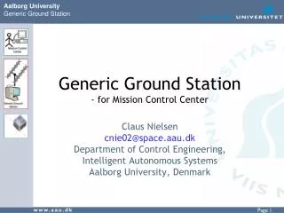 Generic Ground Station - for Mission Control Center