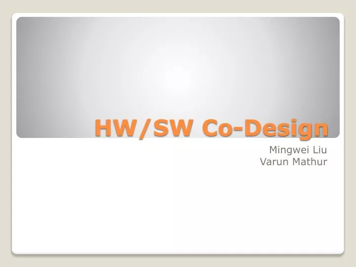 hw sw co design