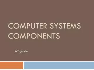 Computer Systems Components