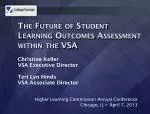 The Future of Student Learning Outcomes Assessment within the VSA - slide 1
