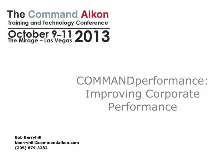 commandperformance improving corporate performance