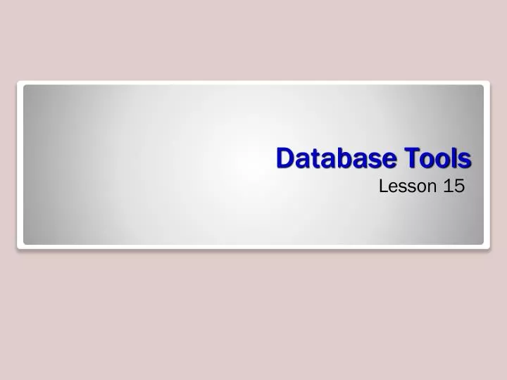 database tools