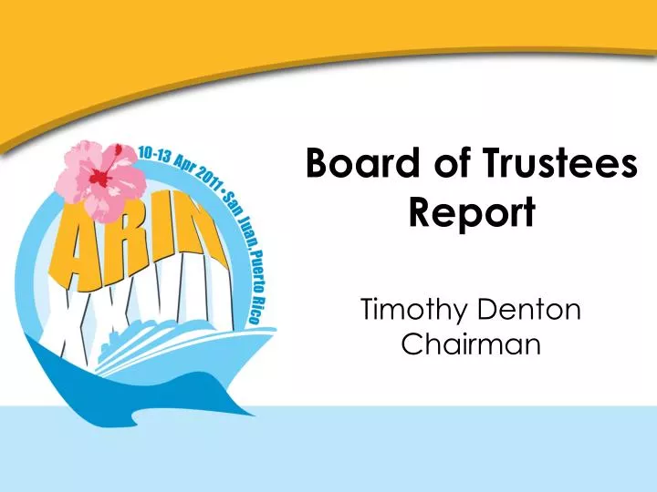 board of trustees report