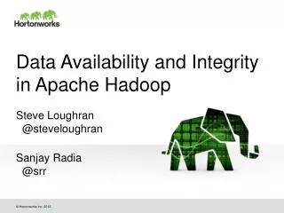 Data Availability and Integrity in Apache Hadoop