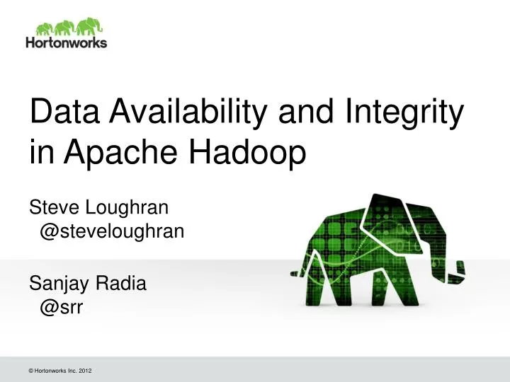 data availability and integrity in apache hadoop