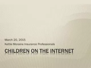 Children on the Internet