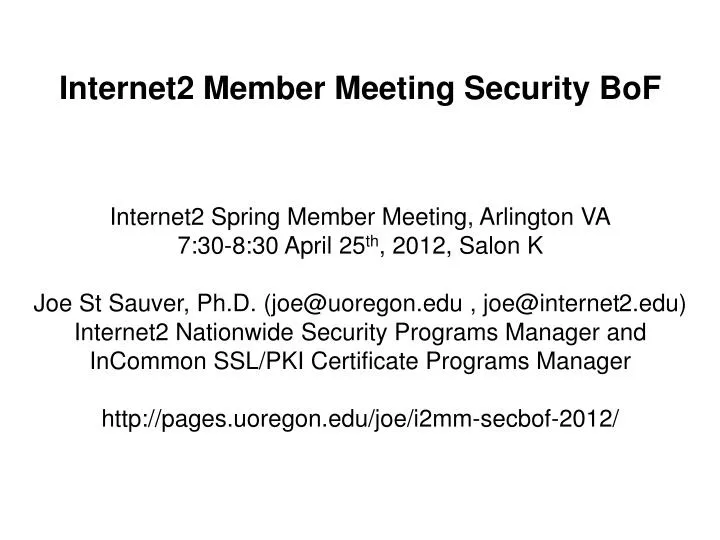 internet2 member meeting security bof